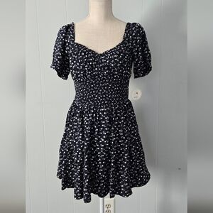 NEW!! Hollister Midnight Blue Floral Midi Dress